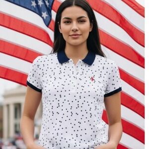 U.S Polo ASSN Stars‎ All Over Women's Large Polo Shirt